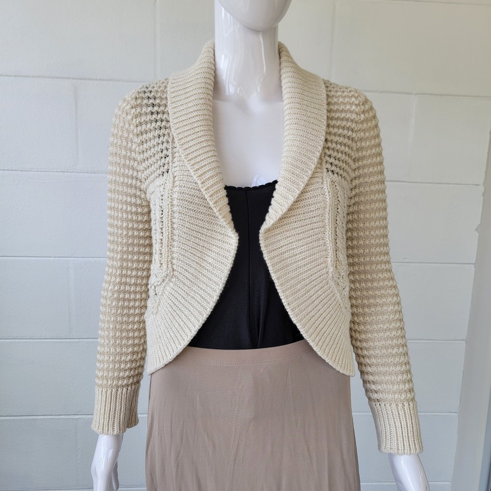Poof! Girl Knit Shrug Cardigan Cream Girls Size L/14 Women's S‎ Cottagecore